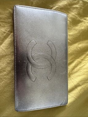 Chanel silver wallet large size